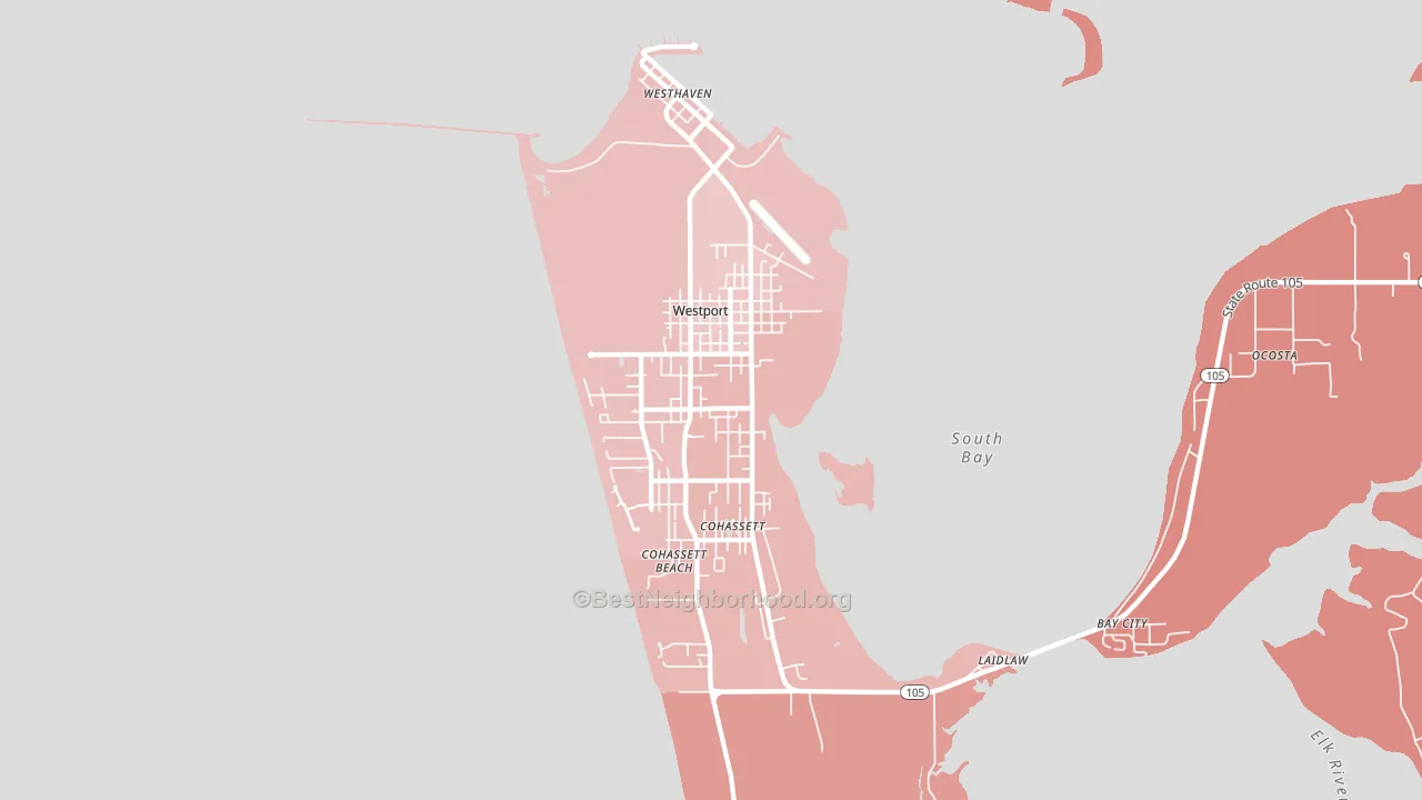 Westport, WA block-group political-lean map