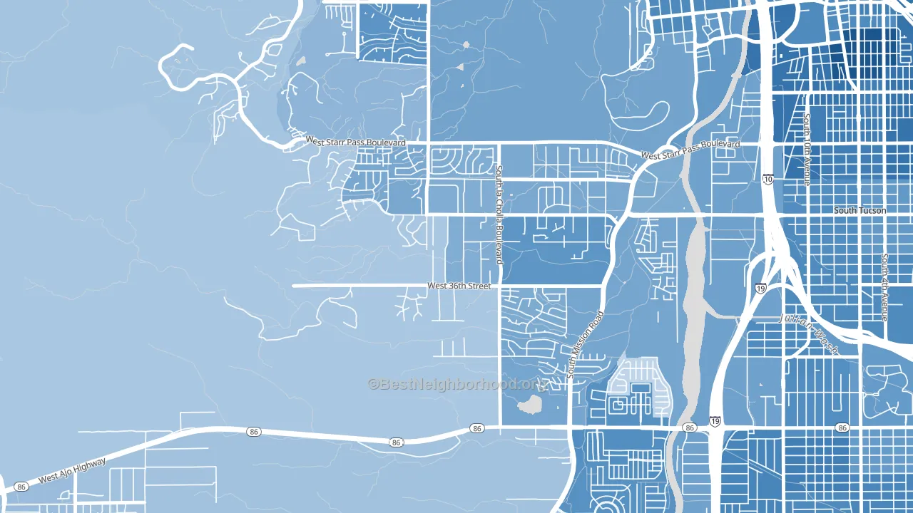 Westside Development, Tucson, AZ block-group political-lean map