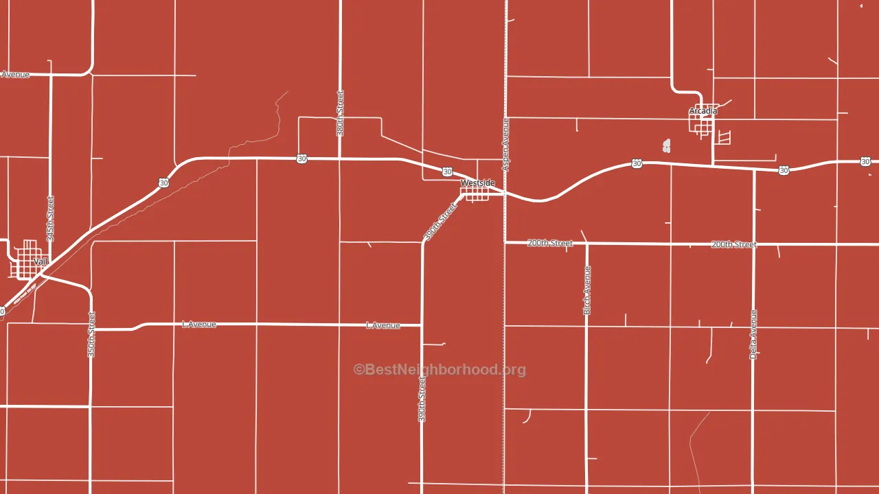 Westside, IA block-group political-lean map