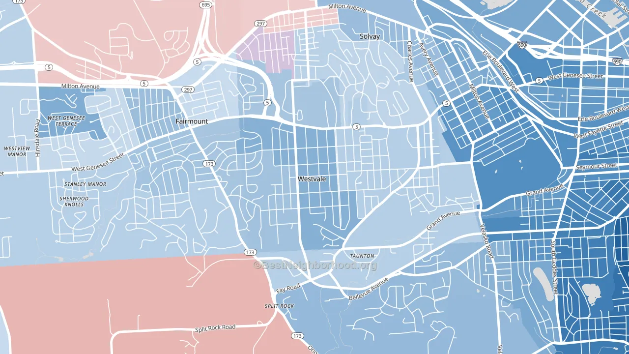 Westvale, NY block-group political-lean map