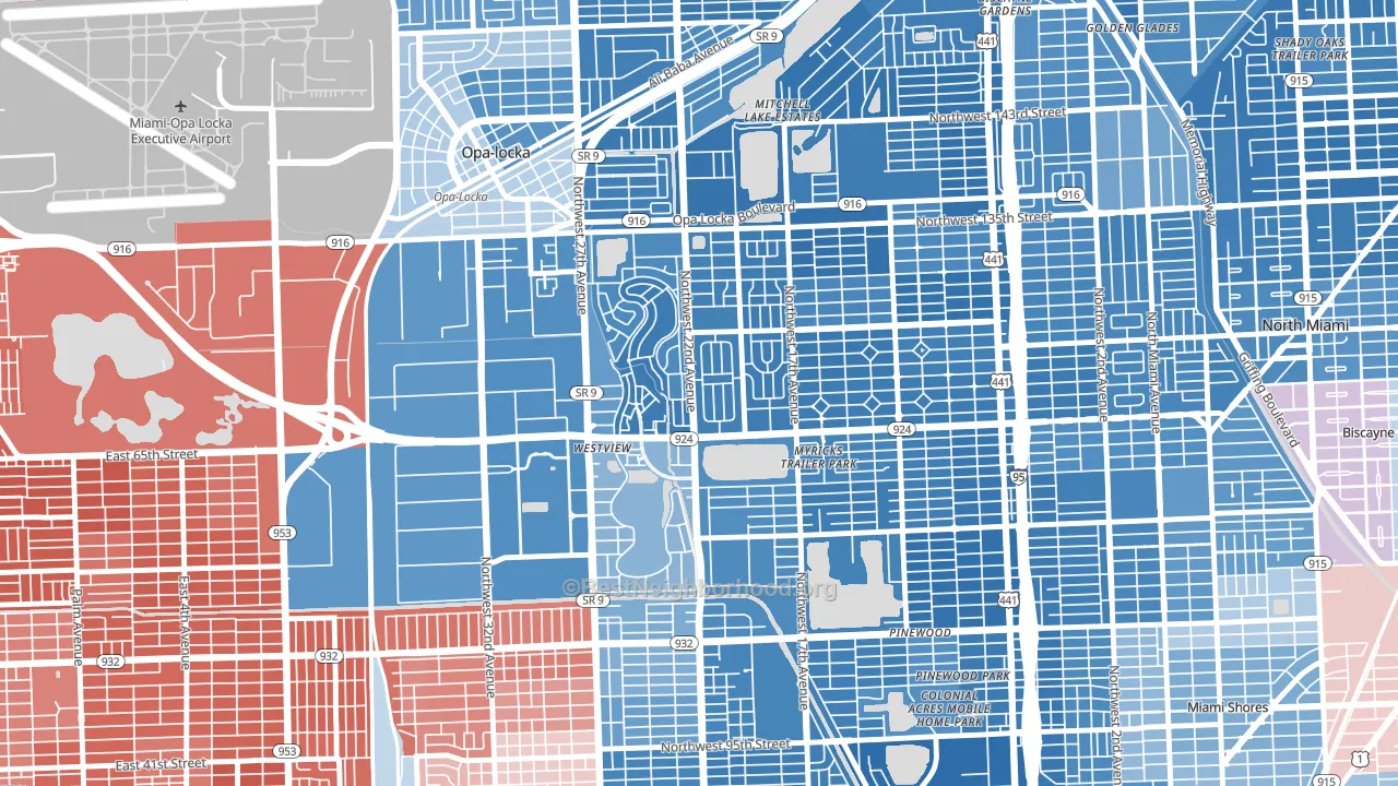 Westview, FL block-group political-lean map