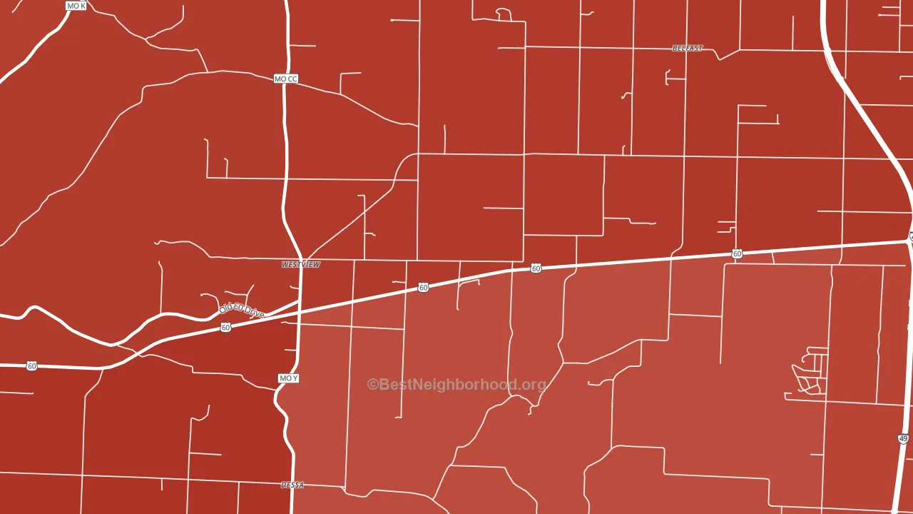 Westview, MO block-group political-lean map