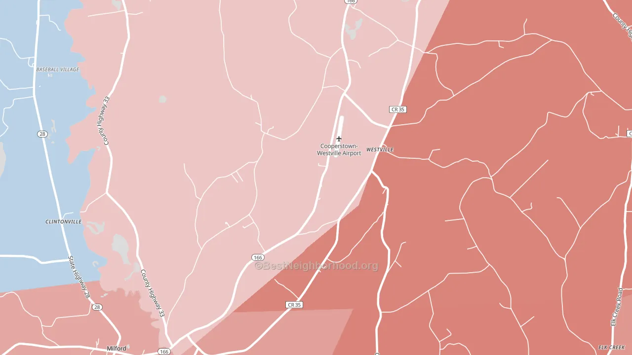 Westville, NY block-group political-lean map
