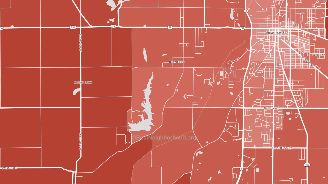 Westwood, IN block-group political-lean map