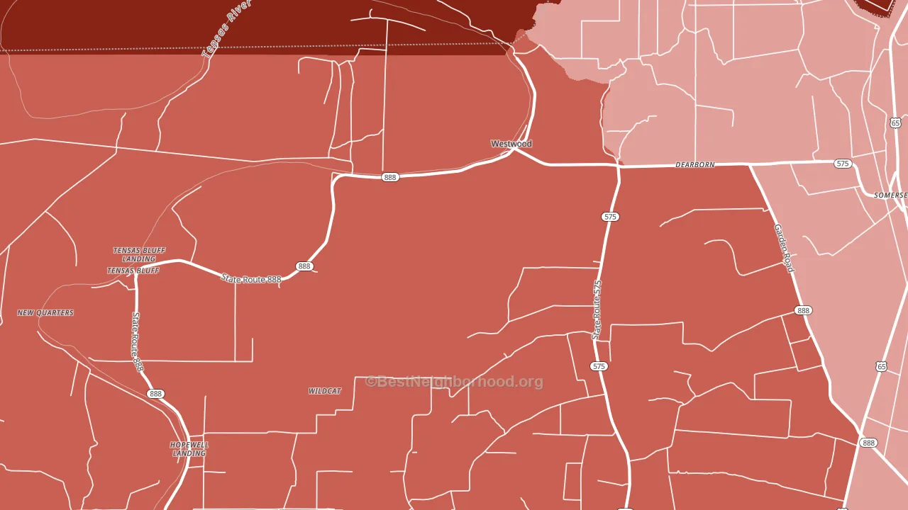 Westwood, LA block-group political-lean map