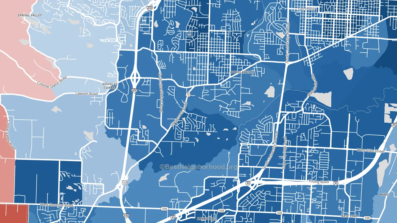 Westwood, Little Rock, AR block-group political-lean map