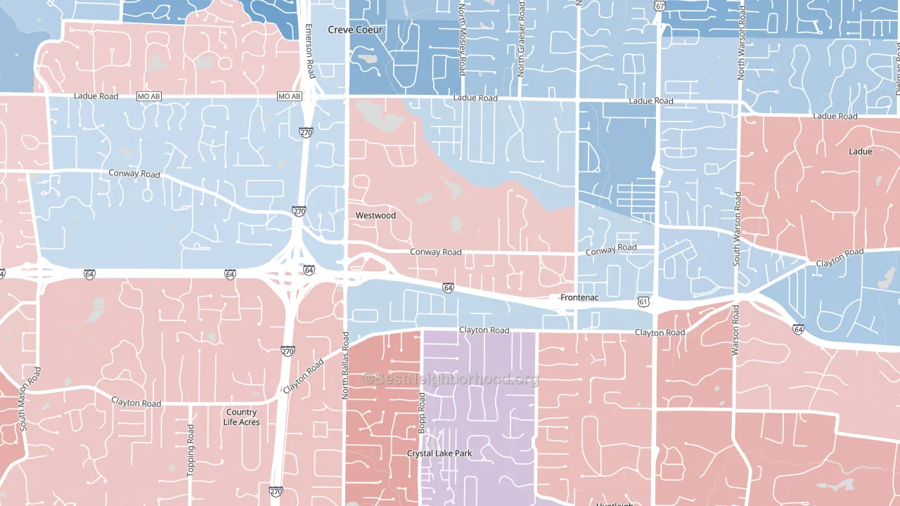 Westwood, MO block-group political-lean map