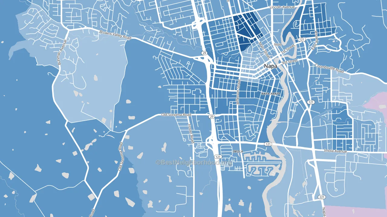Westwood-San Francisco, Napa, CA block-group political-lean map