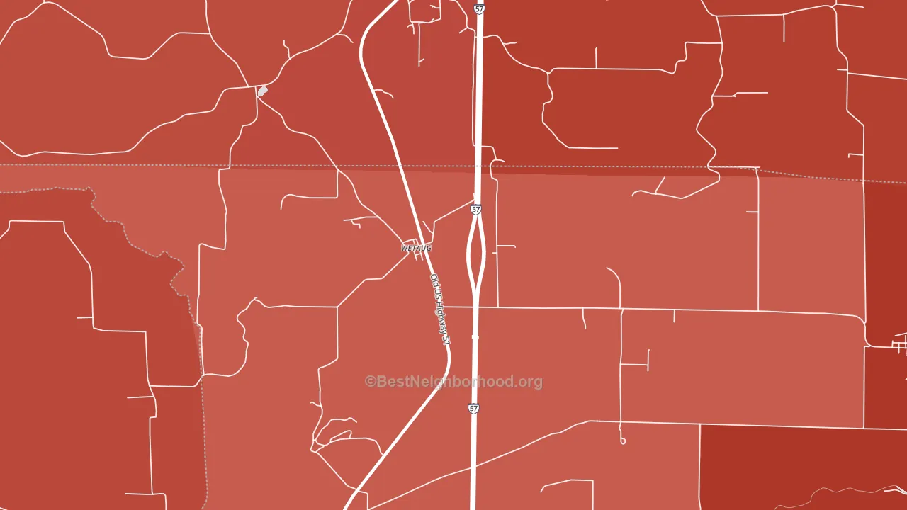 Wetaug, IL block-group political-lean map