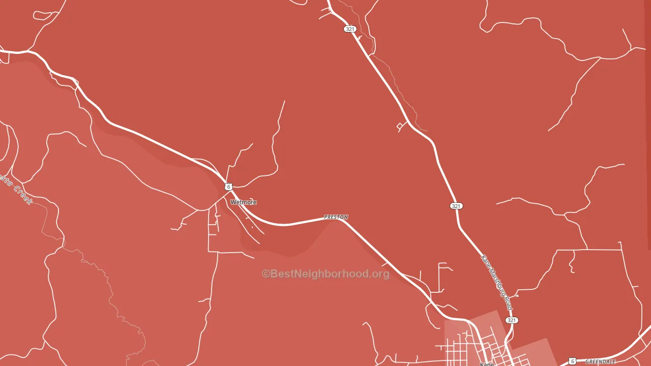 Wetmore, PA block-group political-lean map