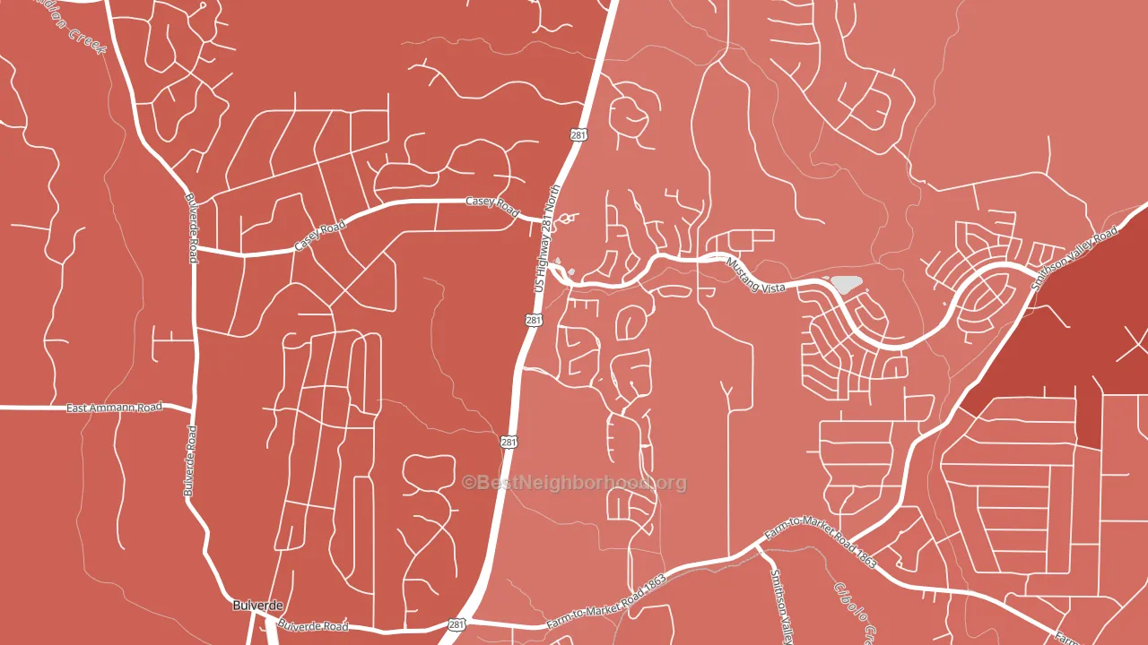 Wetmore, TX block-group political-lean map