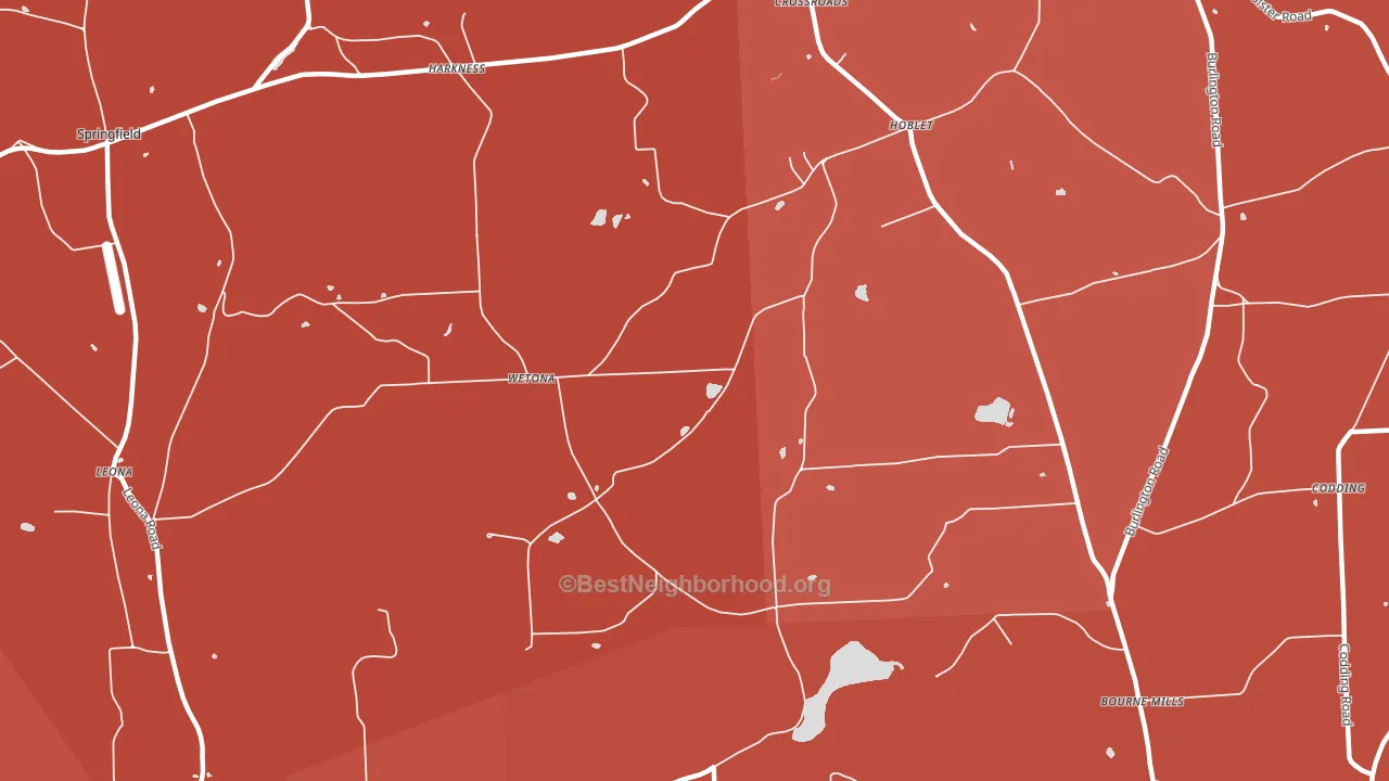 Wetona, PA block-group political-lean map