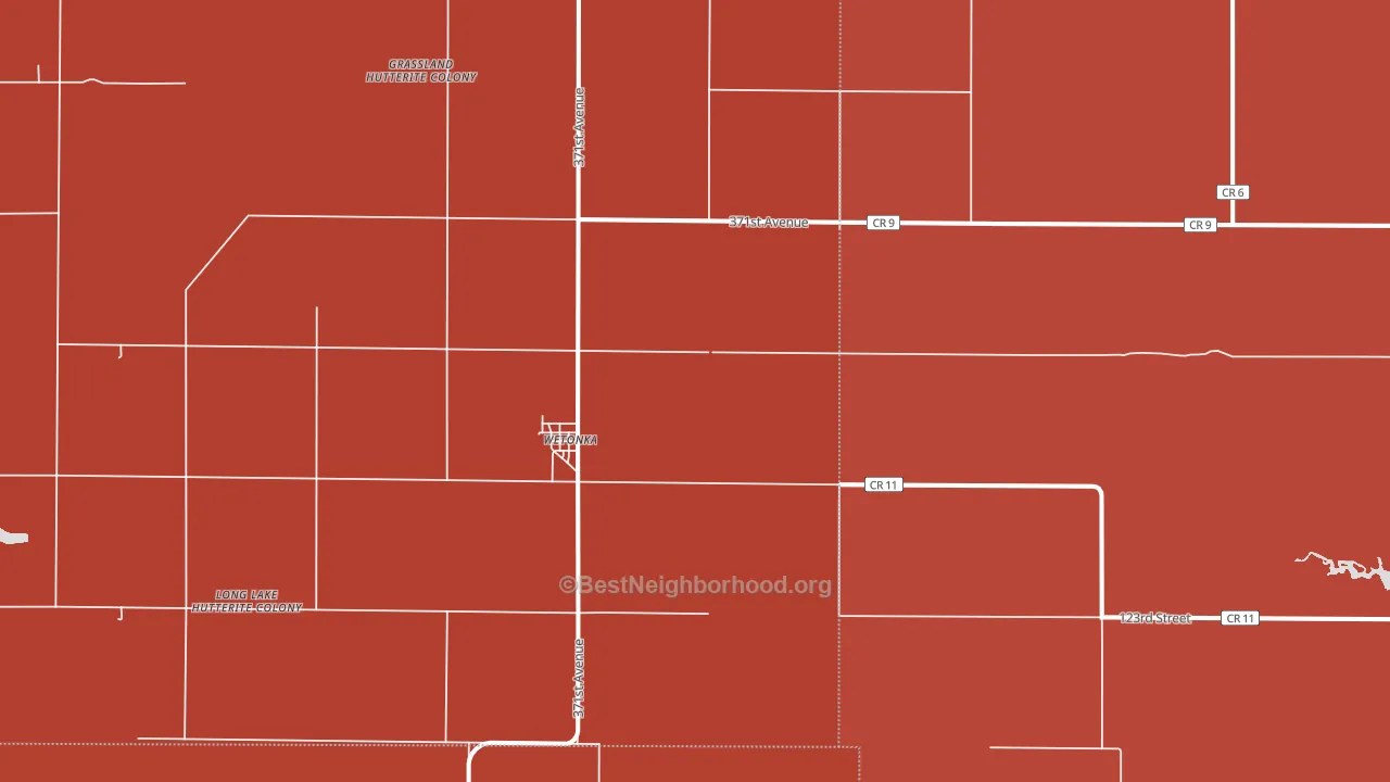 Wetonka, SD block-group political-lean map