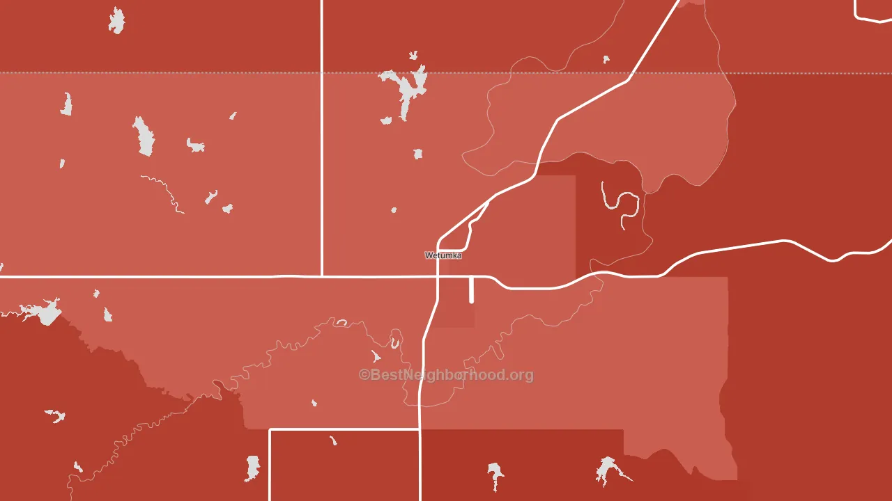 Wetumka, OK block-group political-lean map