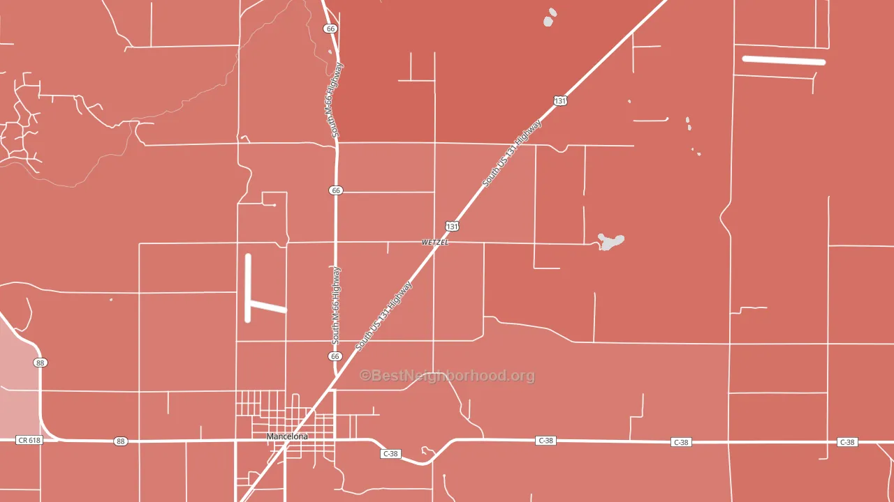 Wetzel, MI block-group political-lean map