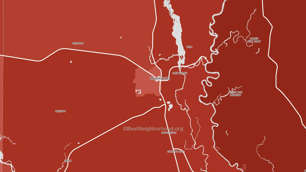 Wewahitchka, FL block-group political-lean map