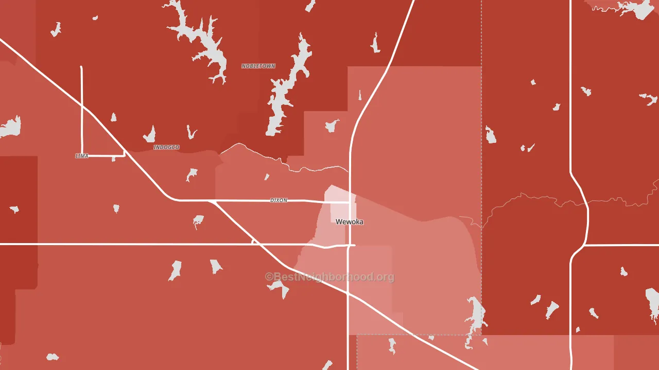 Wewoka, OK block-group political-lean map