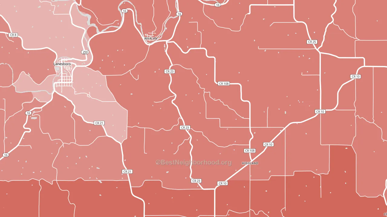 Whalan, MN block-group political-lean map