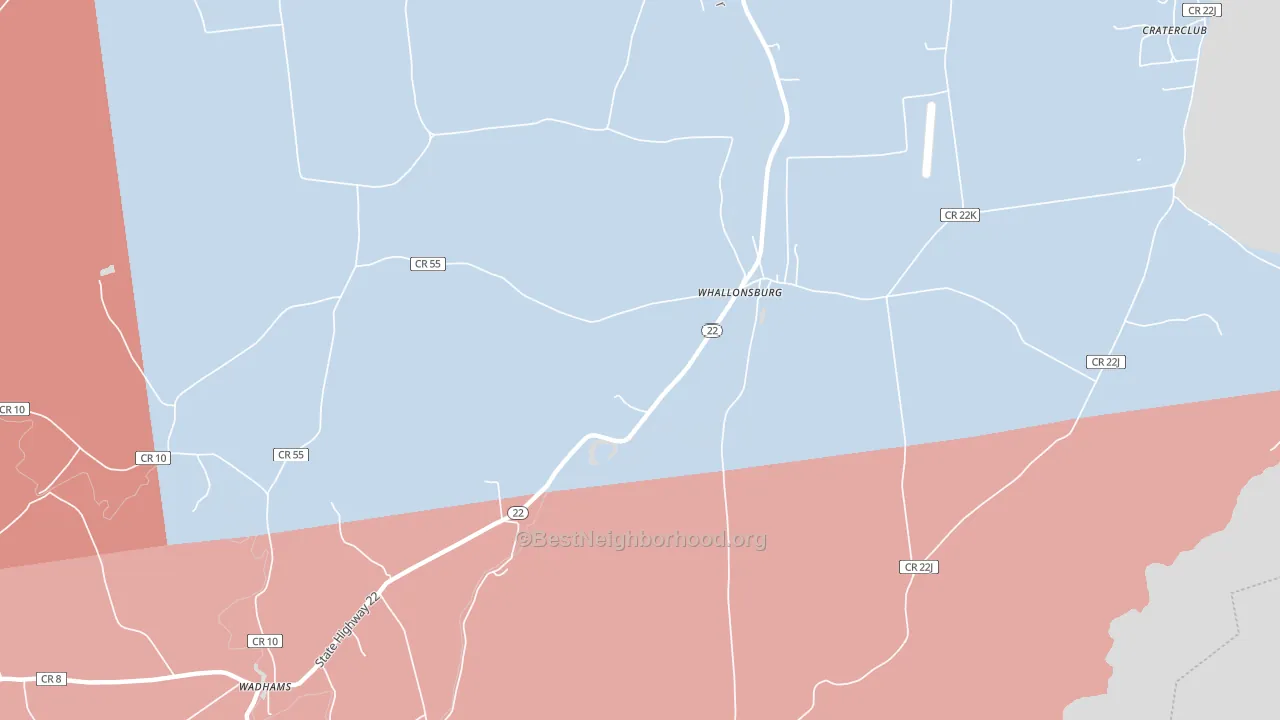 Whallonsburg, NY block-group political-lean map