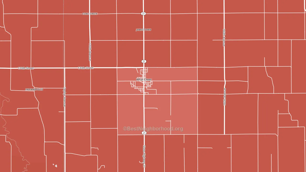 What Cheer, IA block-group political-lean map