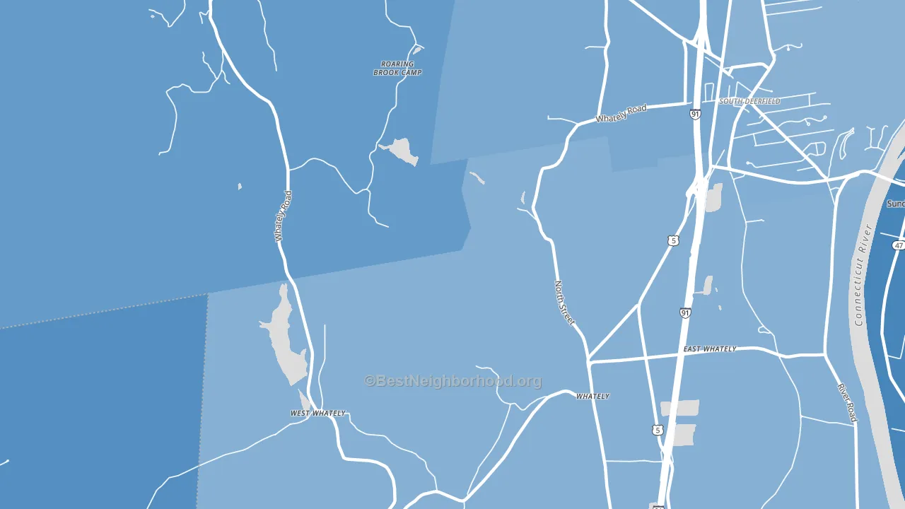 Whately, MA block-group political-lean map