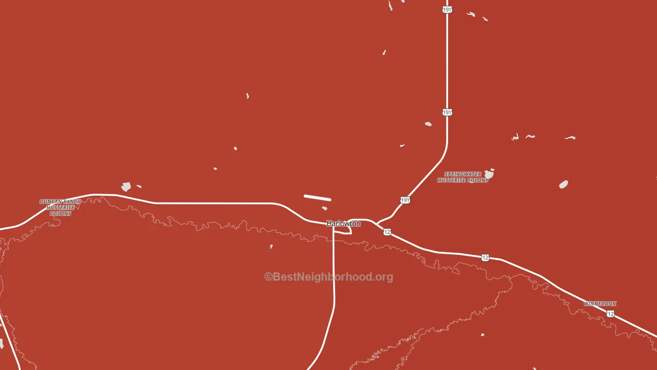 Wheatland County, MT block-group political-lean map