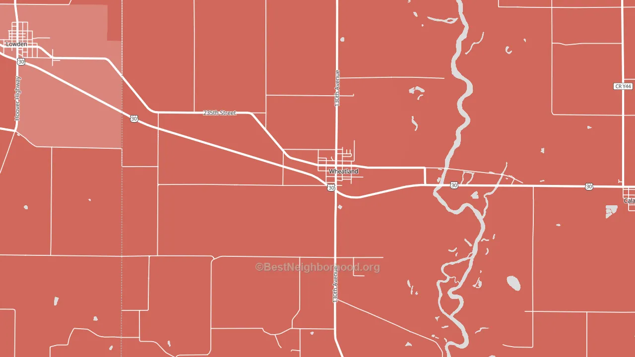 Wheatland, IA block-group political-lean map