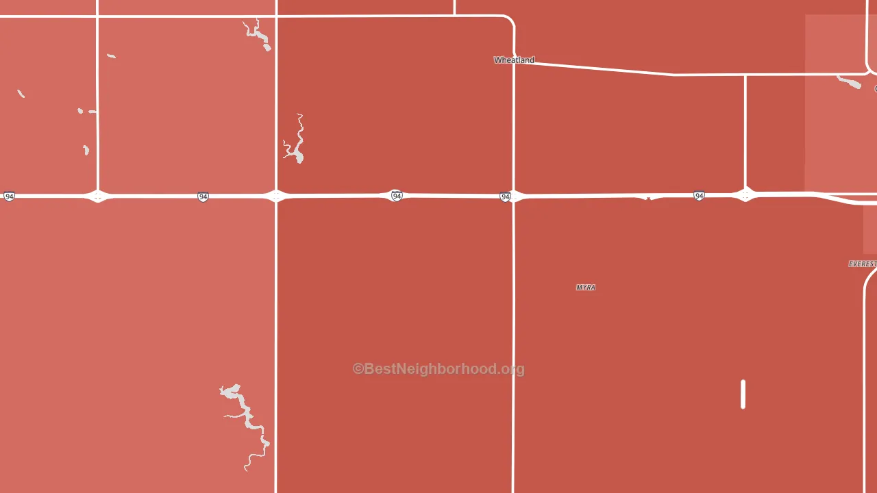 Wheatland, ND block-group political-lean map