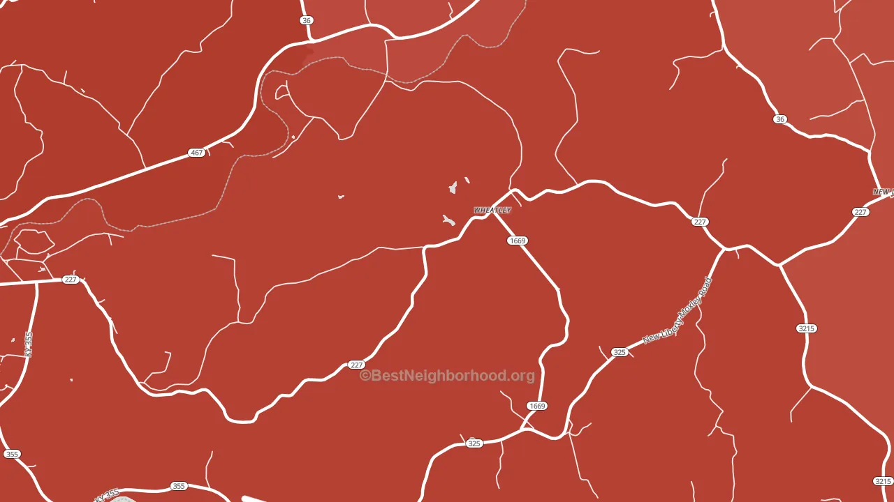 Wheatley, KY block-group political-lean map
