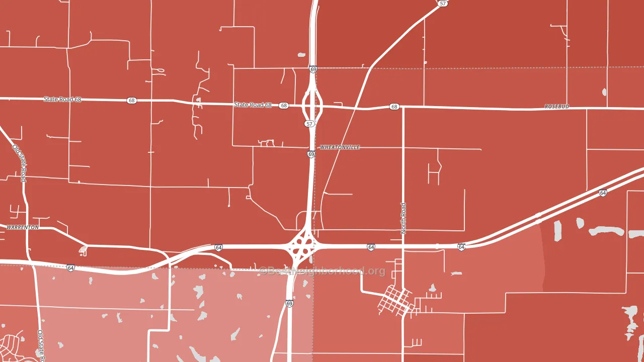 Wheatonville, IN block-group political-lean map