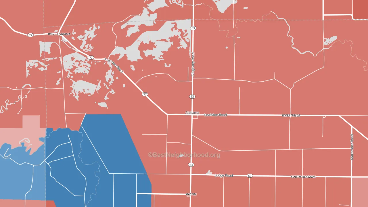 Wheatville, NY block-group political-lean map