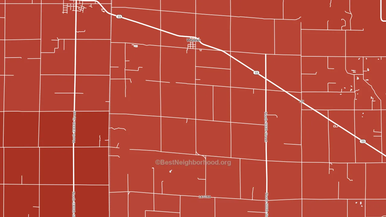 Wheeler, IL block-group political-lean map
