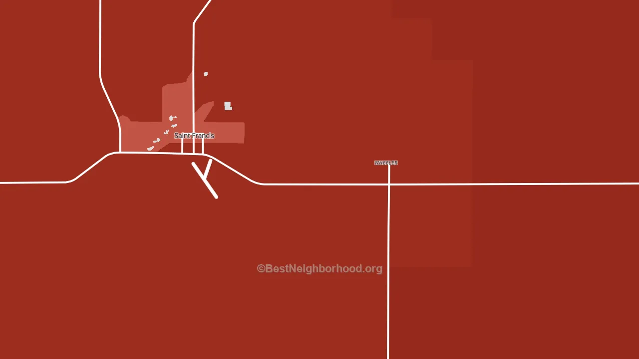 Wheeler, KS block-group political-lean map