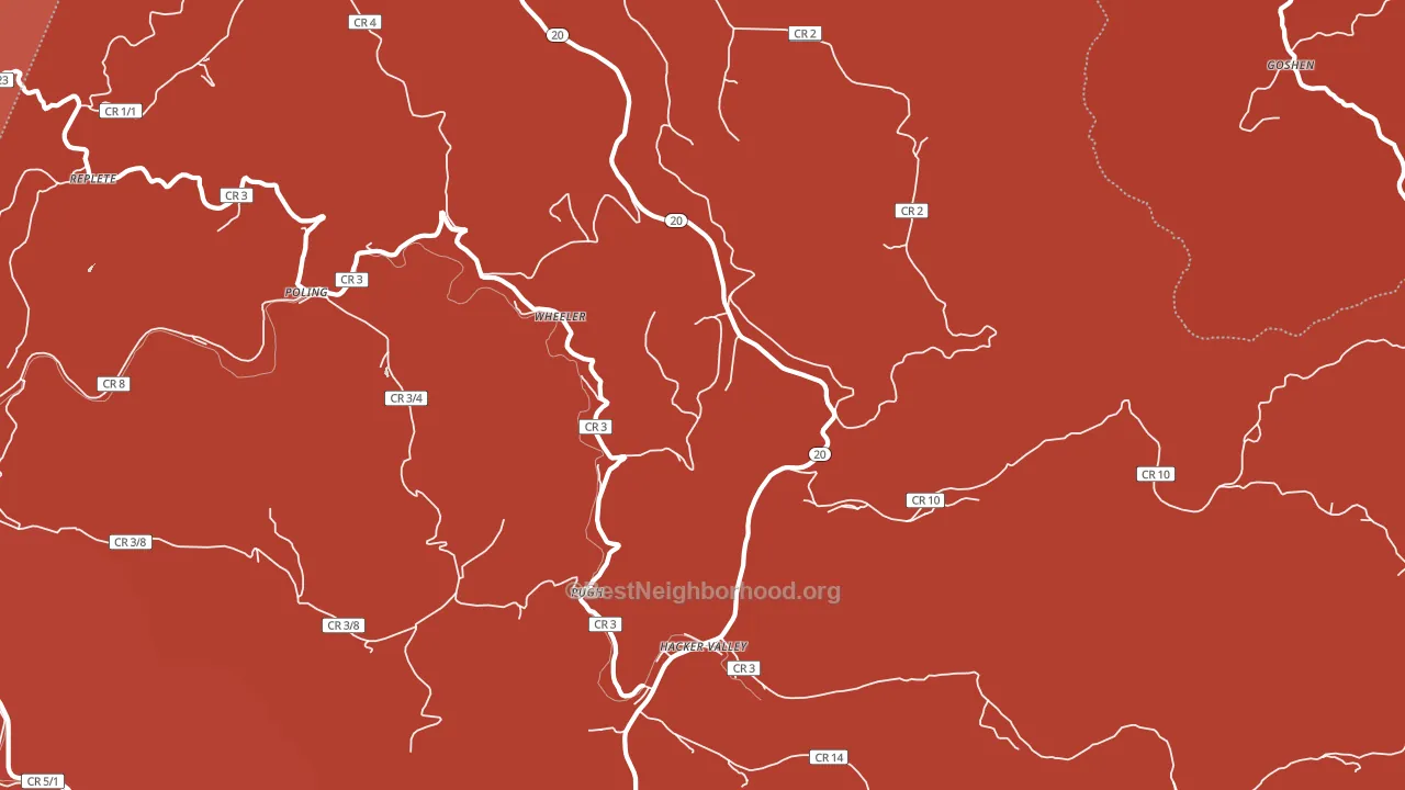 Wheeler, WV block-group political-lean map