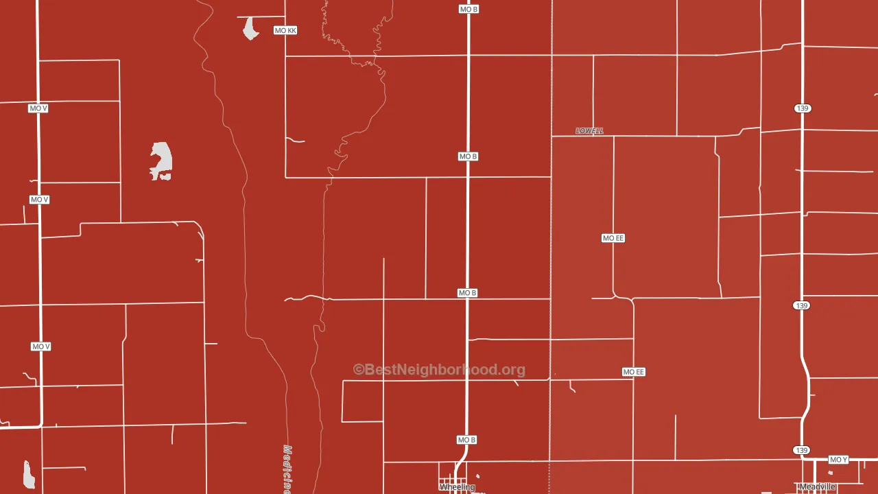 Wheeling, MO block-group political-lean map
