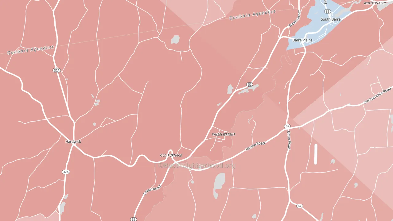 Wheelwright, MA block-group political-lean map