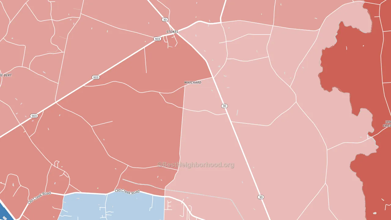 Whichard, NC block-group political-lean map