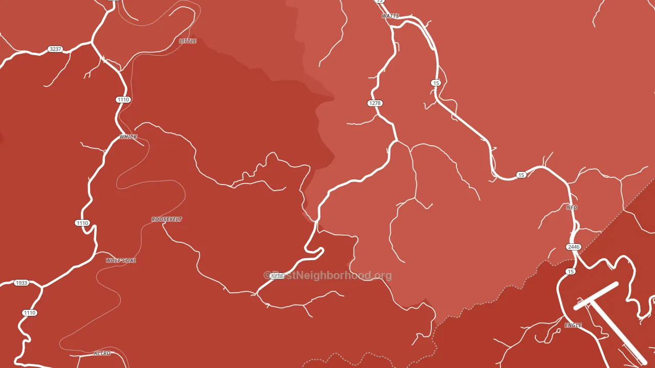 Whick, KY block-group political-lean map