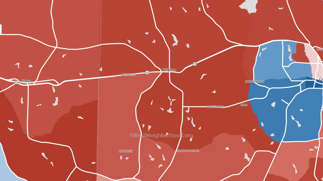 Whigham, GA block-group political-lean map