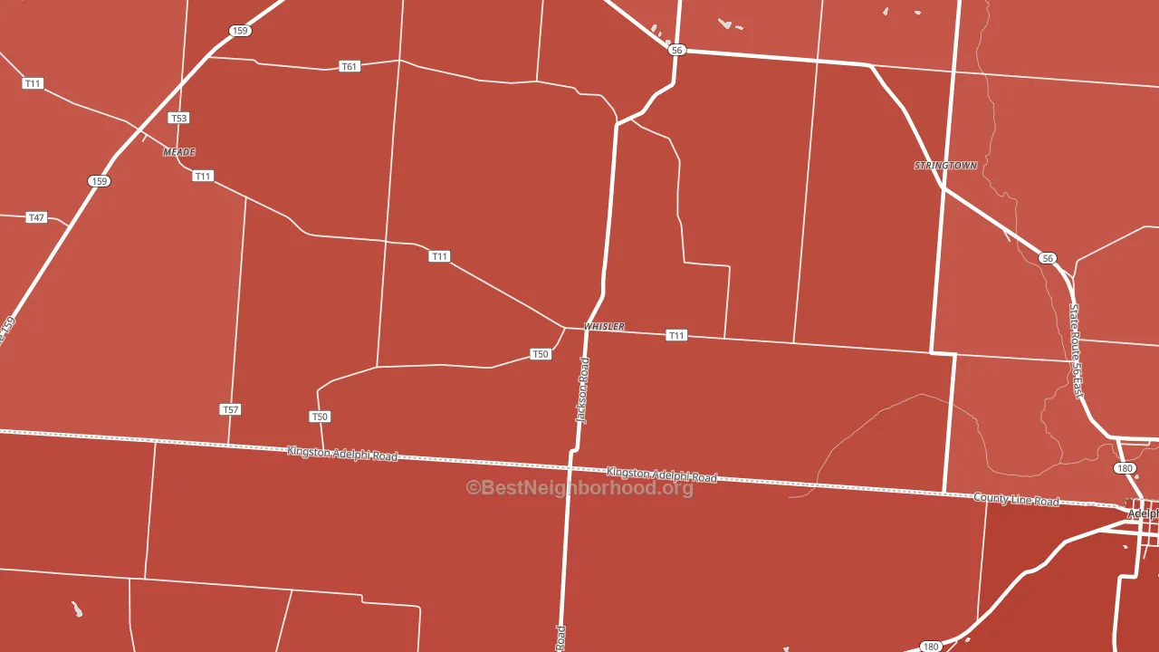 Whisler, OH block-group political-lean map