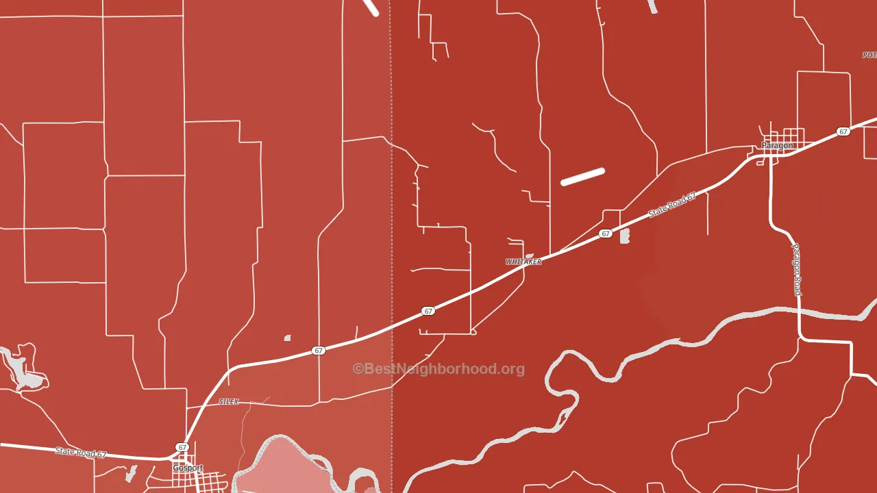Whitaker, IN block-group political-lean map