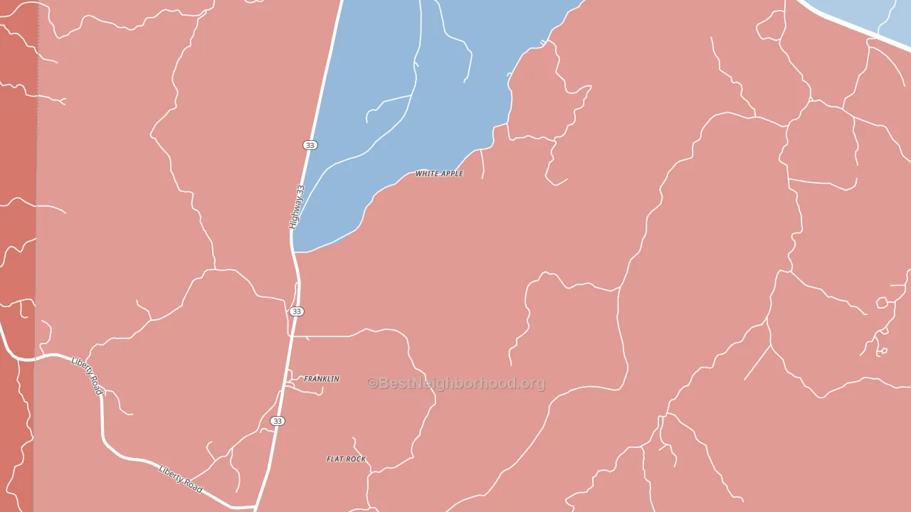 White Apple, MS block-group political-lean map