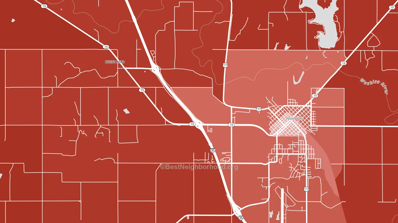 White Bead, OK block-group political-lean map