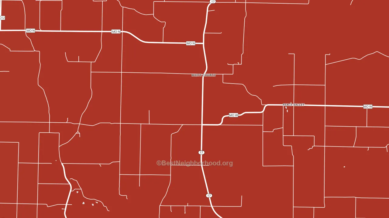 White Church, MO block-group political-lean map
