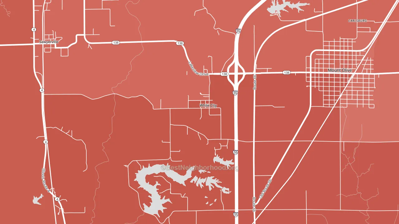 White City, IL block-group political-lean map