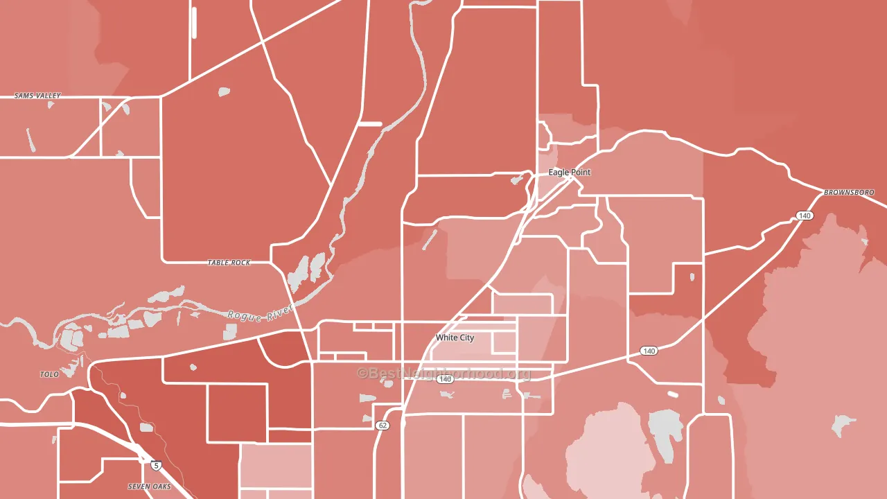 White City, OR block-group political-lean map
