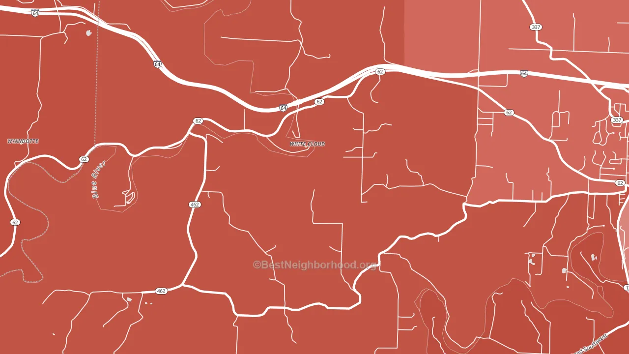 White Cloud, IN block-group political-lean map
