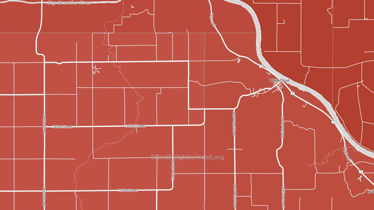 White Cloud, KS block-group political-lean map
