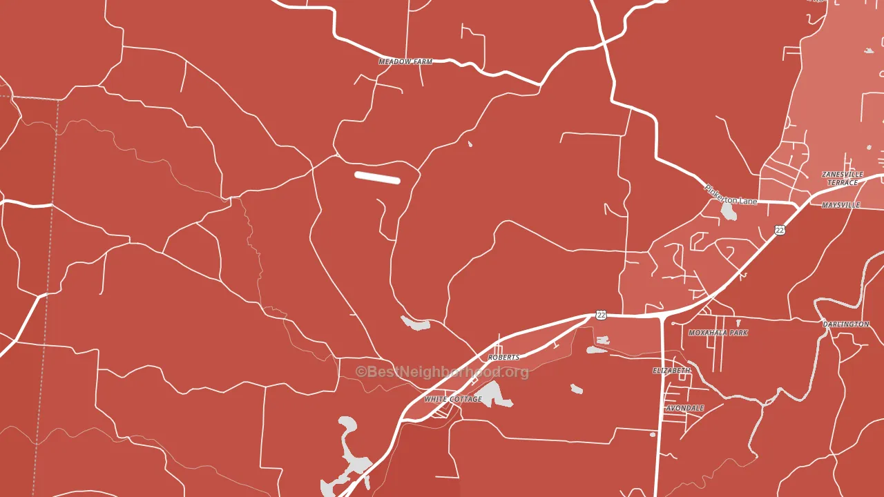 White Cottage, OH block-group political-lean map