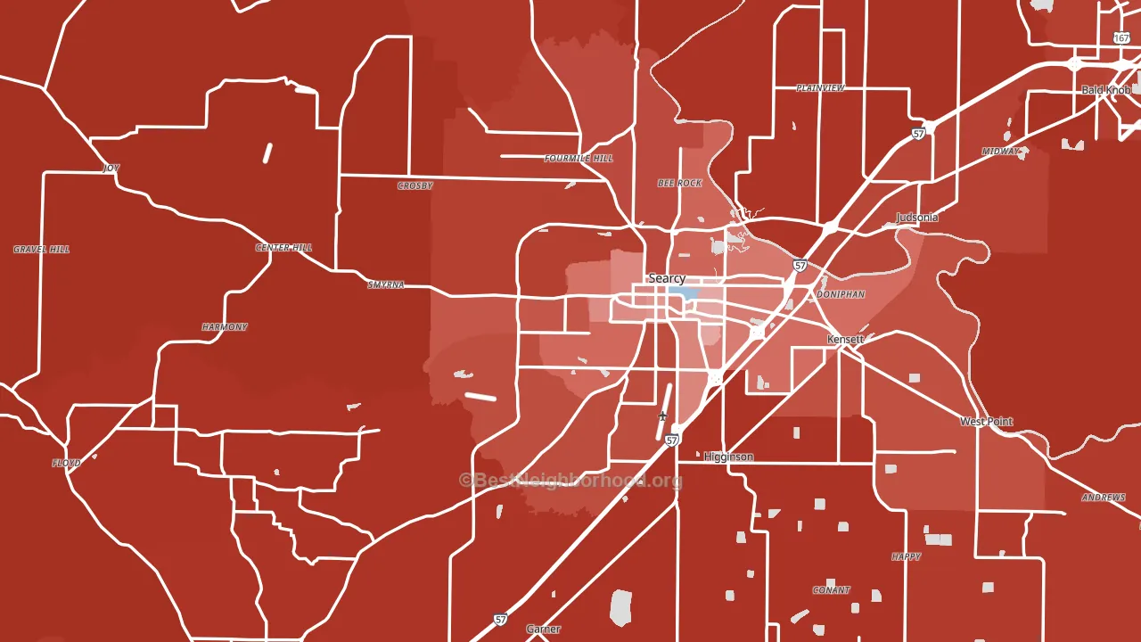 White County, AR block-group political-lean map